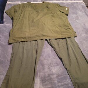 Olive green scrub set